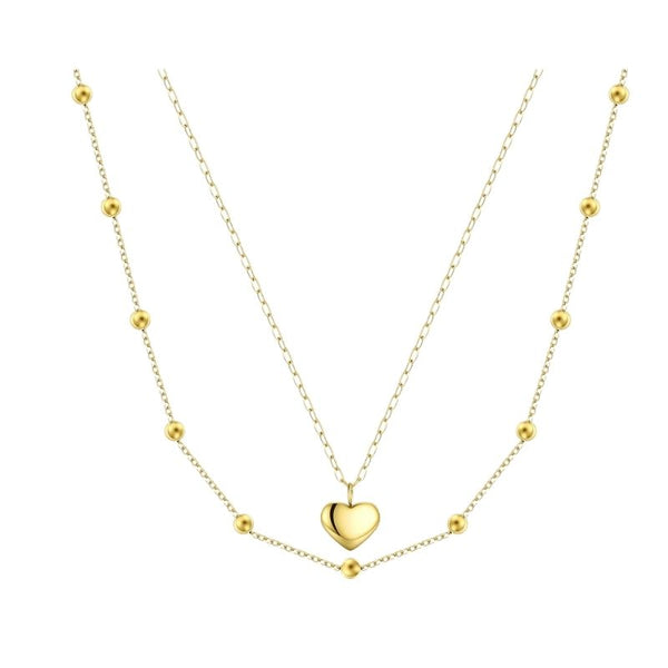 Chloe -Layered beaded heart necklace