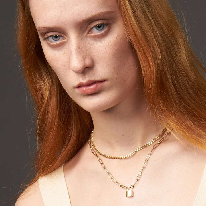 Olivia - Lock & Chain Necklace